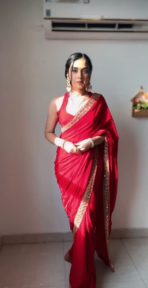 Picture of Ready-to-Wear Velvet Saree with Exquisite Embroidery