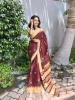 Picture of The Maroon Cotton Printed Saree You've Been Waiting For