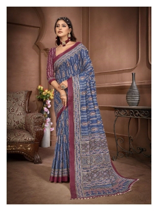 Picture of Stunning Ajrakh Block Print Sarees