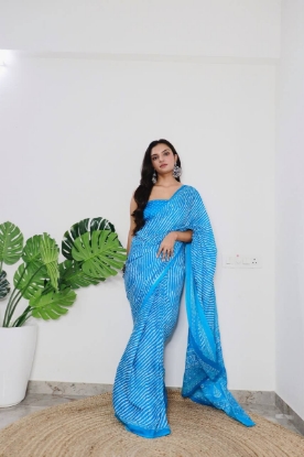 Picture of Soft Cotton Jaipur Block Print Saree 