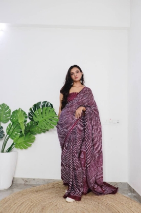 Picture of Soft Cotton Jaipur Block Print Saree 