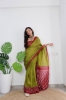 Picture of Soft Cotton Jaipur Block Print Saree With Two Colors