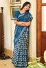 Picture of Soft Cotton Jaipur Block Print Saree with Copper Bodar 