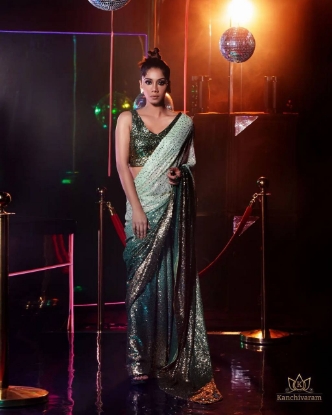 Picture of Dazzle in Dimension: The Dual Sequin Saree Collection