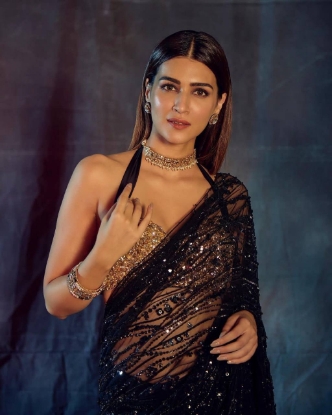 Picture of Soft Net Shimmer: The Sequin Saree 