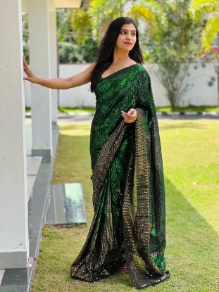 Picture of Shine Like a Star in 6 Dazzling Colors: The Dual Sequin Saree Collection