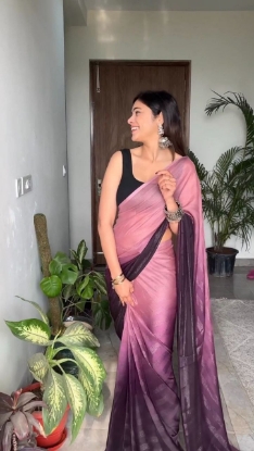 Picture of Pink & Wine Magic: Effortless Saree Elegance in 1 Minute!