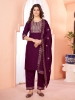 Picture of Viscose Embroidered Kurti Set with Dupatta and Pants