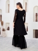 Picture of Black Embroidered Faux Georgette Kurti Set