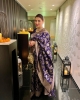 Picture of Golden Grandeur in Litchi Silk: The New Ready-to-Wear Saree by Outfitpulse