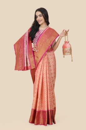 Picture of Enchanting Kanchipuram Tissue Saree with Zari Majesty