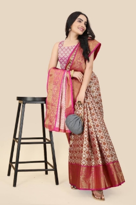 Picture of Enchanting Kanchipuram Tissue Saree with Zari Majesty