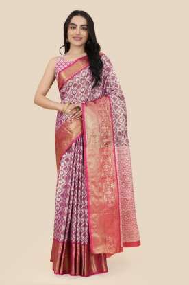 Picture of Enchanting Kanchipuram Tissue Saree with Zari Majesty