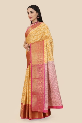 Picture of Enchanting Kanchipuram Tissue Saree with Zari Majesty