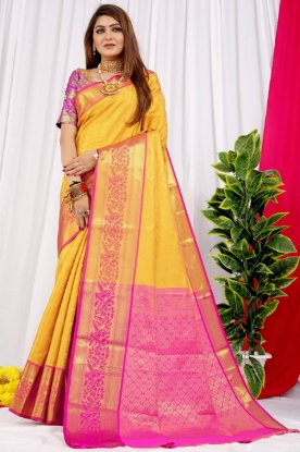 Picture of Woven Masterpiece: Handloom Pattu Silk Saree with Exquisite Zari Work