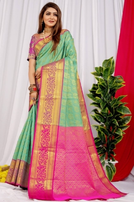 Picture of Woven Masterpiece: Handloom Pattu Silk Saree with Exquisite Zari Work