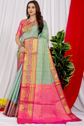 Picture of Woven Masterpiece: Handloom Pattu Silk Saree with Exquisite Zari Work