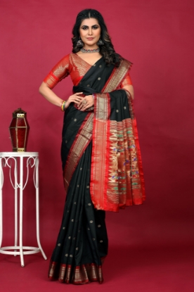 Picture of Stunning Paithani Saree in 7 Vibrant Meenakari Colors