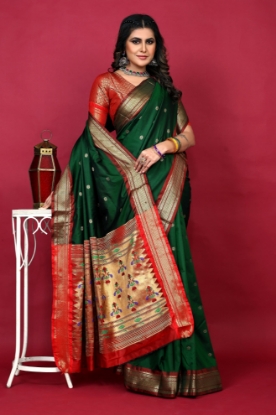 Picture of Stunning Paithani Saree in 7 Vibrant Meenakari Colors