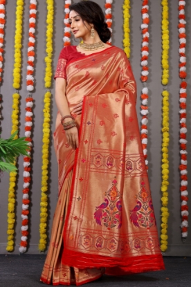 Picture of Stunning Paithani Saree in 9 Vibrant Meenakari Colors