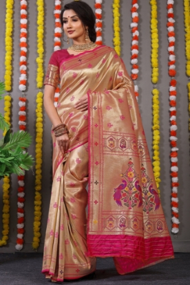 Picture of Stunning Paithani Saree in 9 Vibrant Meenakari Colors