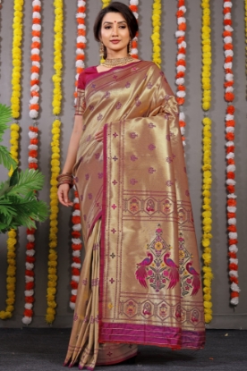 Picture of Stunning Paithani Saree in 9 Vibrant Meenakari Colors