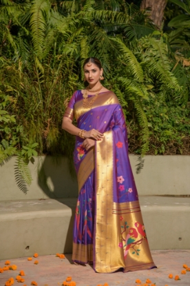 Picture of Stunning Paithani Saree in 11 Vibrant Meenakari Colors