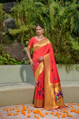 Picture of Stunning Paithani Saree in 11 Vibrant Meenakari Colors