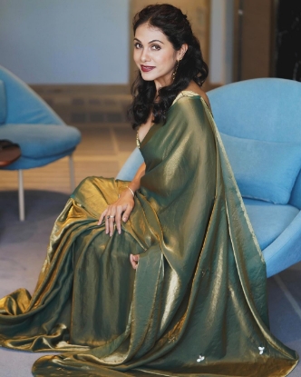 Picture of Dazzle in Our New Soft Fancy Teby Silk Saree