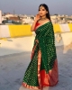 Picture of Alluring Lichi Silk Saree with Golden Jari and Rich Details