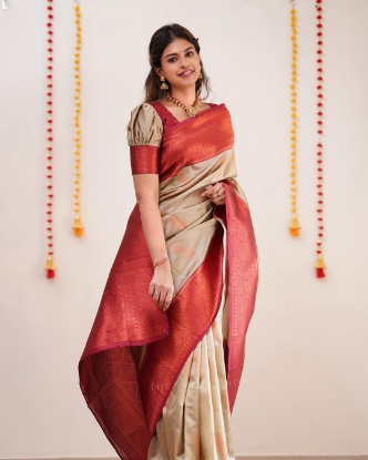 Picture of Golden Elegance: A Soft Silk Saree for Every Celebration