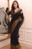 Picture of Unveiling Elegance: The Golden Black Chiffon Saree