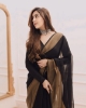 Picture of Unveiling Elegance: The Golden Black Chiffon Saree