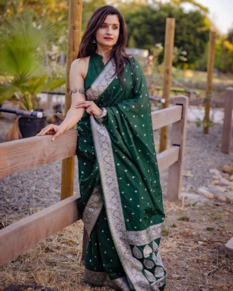 Picture of Celebrate Comfortably in a Breathable Organic Banarasi Saree