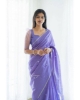 Picture of Stunning Jacquard Saree in Soft Lilan - Elegance Personified