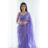 Picture of Stunning Jacquard Saree in Soft Lilan - Elegance Personified