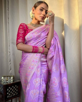 Picture of Litchi Silk Saree with Intricate Jacquard Design