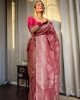 Picture of Litchi Silk Saree with Intricate Jacquard Design