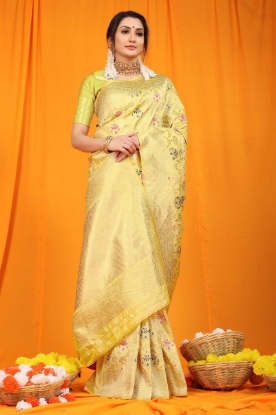 Picture of Kanchipuram Pure silk handloom saree with Pure Jari 