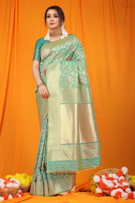 Picture of Kanchipuram Pure silk handloom saree with Pure Jari 