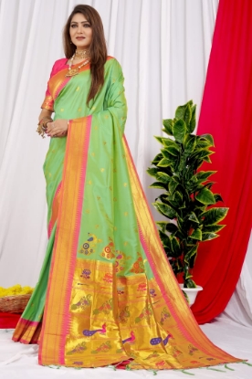 Picture of New Paithani Silk Sarees with Meenakari Work