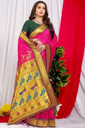 Picture of New Paithani Silk Sarees with Meenakari Work