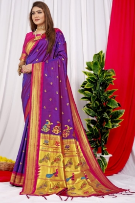 Picture of New Paithani Silk Sarees with Meenakari Work