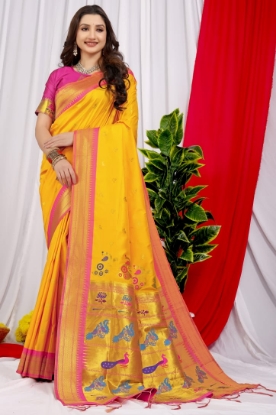 Picture of New Paithani Silk Sarees with Meenakari Work