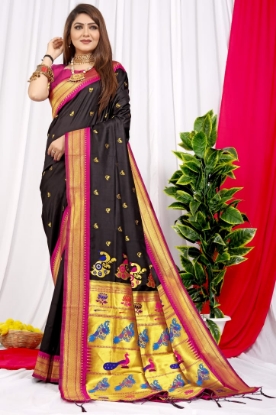 Picture of New Paithani Silk Sarees with Meenakari Work