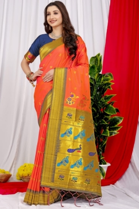 Picture of New Paithani Silk Sarees with Meenakari Work