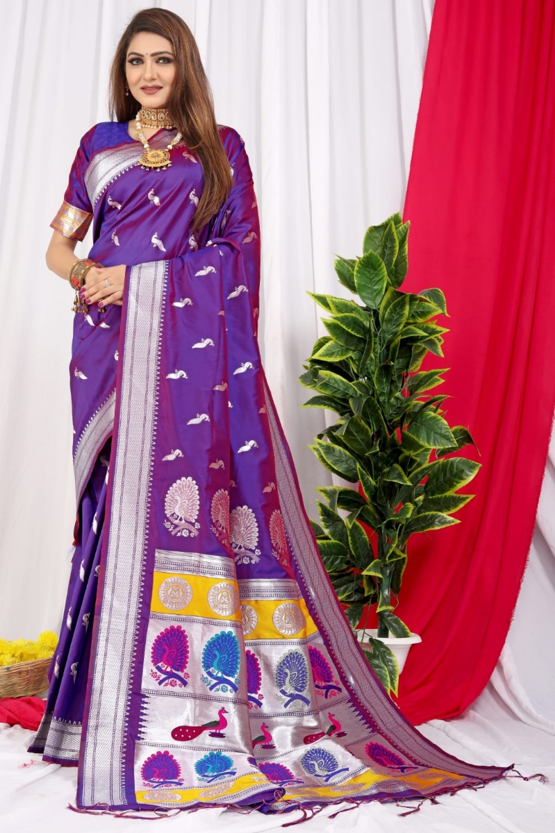 Picture of Stunning New Design Paithani Saree with Rich Pallu and Meenakari Work