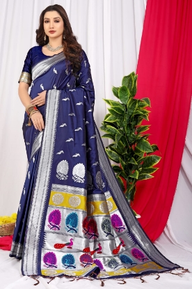 Picture of Stunning New Design Paithani Saree with Rich Pallu and Meenakari Work