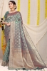 Picture of Pure Silk Handloom Saree with Pure Silver and Gold Zari