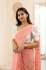 Picture of Luxurious Linen Cotton Saree with Playful Tassels